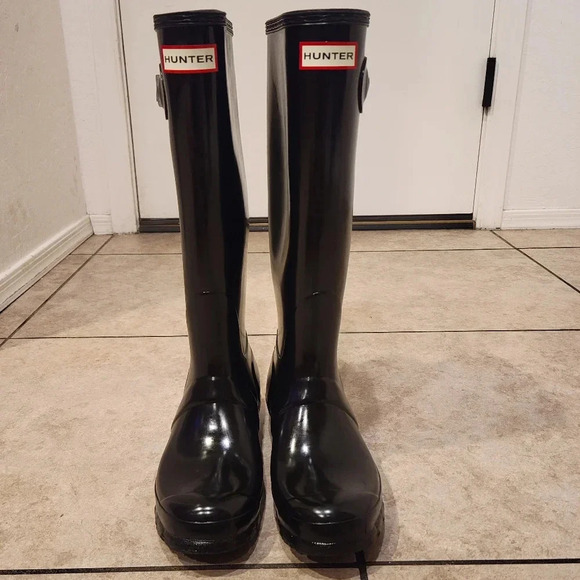 Hunter Original Tall Glossy Boots - Size 7 - Picture 2 of 9